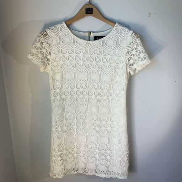 Lulu’s Love You For Eternity Lace Shift Dress, White. XS - Picture 11 of 16